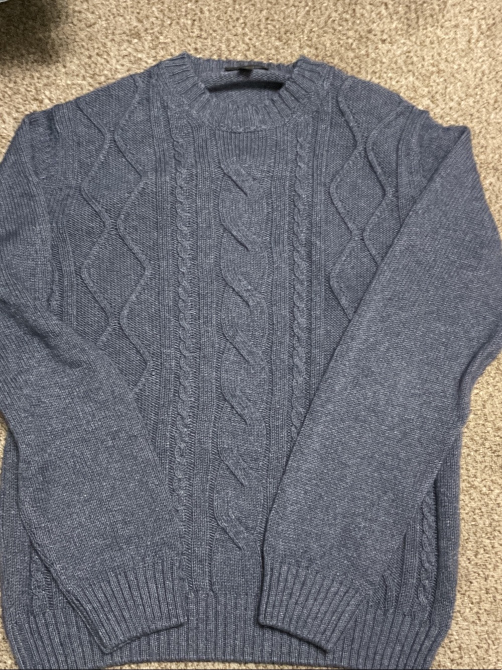 Saks Fifth Avenue Men's Cable-Knit Crewneck Sweater - Slate Blue Cashmere & Silk